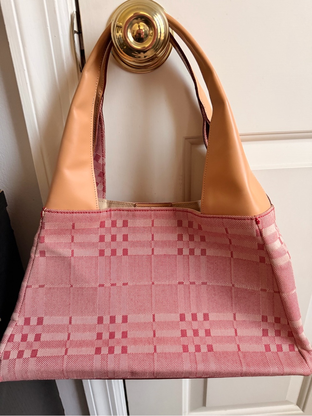 Burberry Plaid Canvas Preloved Top Handle Bag (Great Condition)
